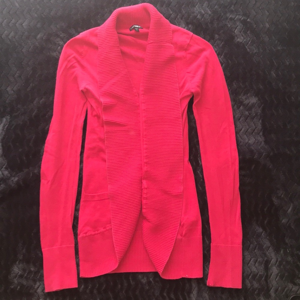 Long Sleeved Pink Cardigan from Express